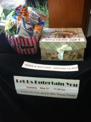 Check out the voice and rhytm class at Norman P. Murray May 21 at 11:30 a.m. and you could win some fun prizes. I see Jujyfruits, a copy of The Bucket List and a mystery prize.