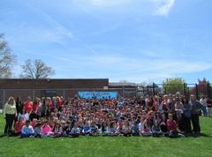 Covert School Delivers Support Banner to Boston